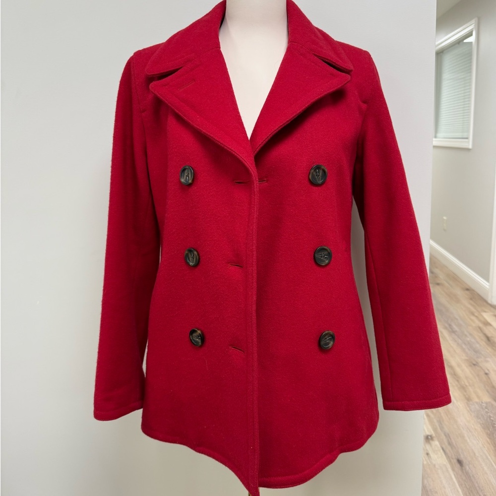 Women's Red Double-Breasted Coat